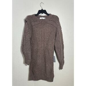 ASTR The Label Light Brown Cable Knit Sweater Dress – XS NWT